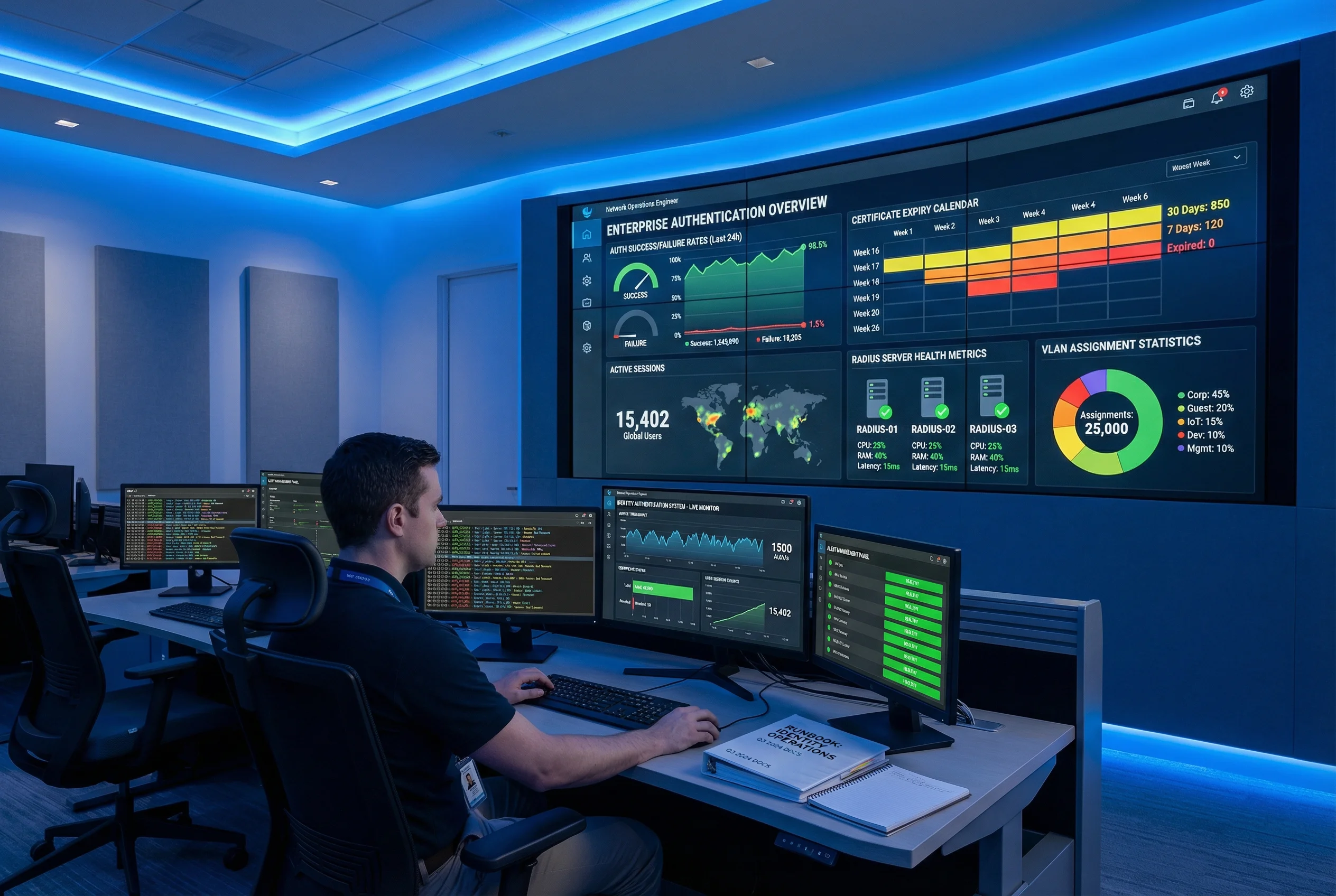 Network Identity Authentication Operations Center Dashboard